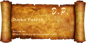 Duska Patrik névjegykártya